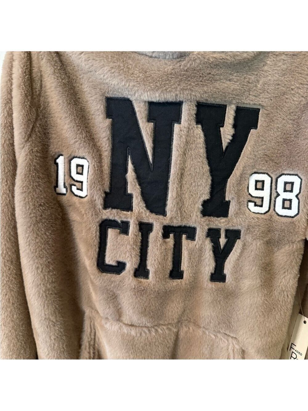 Tan Collegiate Style Hoodie Sweatshirt NWT - Picture 2 of 6